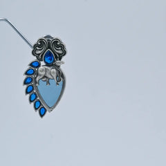 Elegant Blue Elephant-Themed Oxidized Earrings - UB Jewellerys 