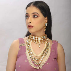 Elegant Imitation Kundan Choker Necklace Set - UB Jewellerys 