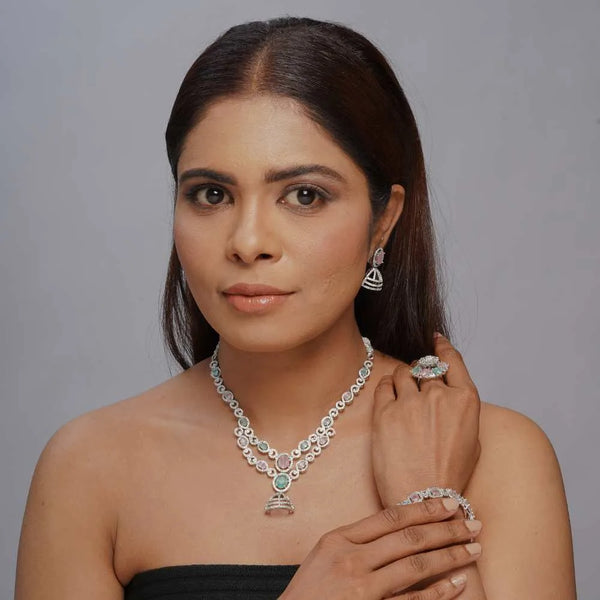 Elegant Imitation Necklace & Earring Set – Timeless Beauty - UB Jewellerys 