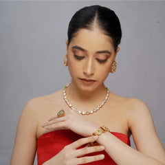 Gold-Plated Kundan-Style Imitation Jewellery Set - UB Jewellerys 