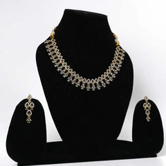 Gold-Tone american diamond Classic Imitation Jewelry Set – Necklace & Earrings - UB Jewellerys 