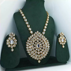 Luxury Kundan Polki Necklace Set – Traditional Bridal Jewelry - UB Jewellerys 