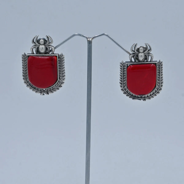 Oxidised Mona Lisa stone earrings - UB Jewellerys 