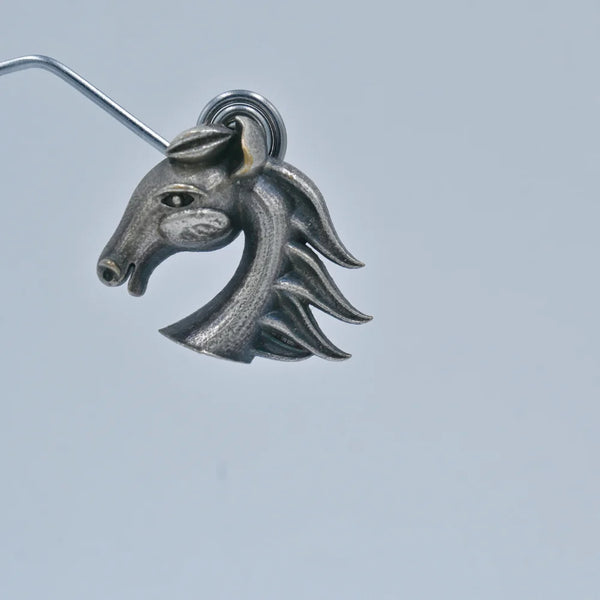 Oxidized Horse Head Stud Earrings - UB Jewellerys 