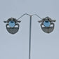 Oxidized Stud Earrings with Blue Stone and Bird Design - UB Jewellerys 