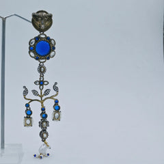Royal Blue Statement Dangler Earrings - UB Jewellerys 