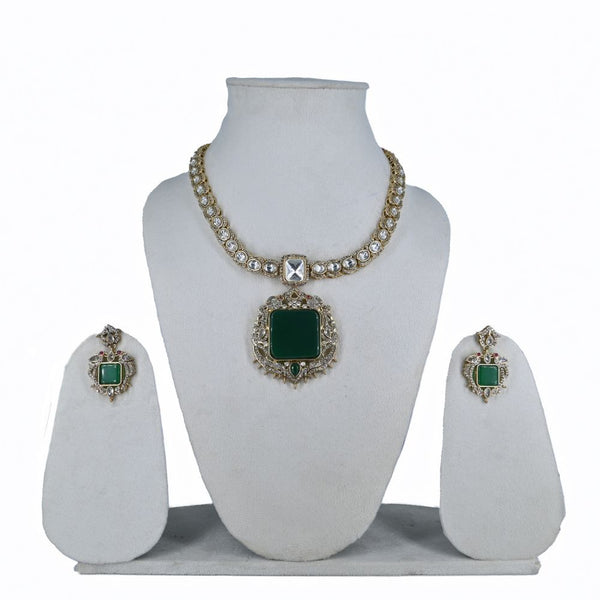 Royal Red Stone & Kundan Imitation Necklace Set - UB Jewellerys 