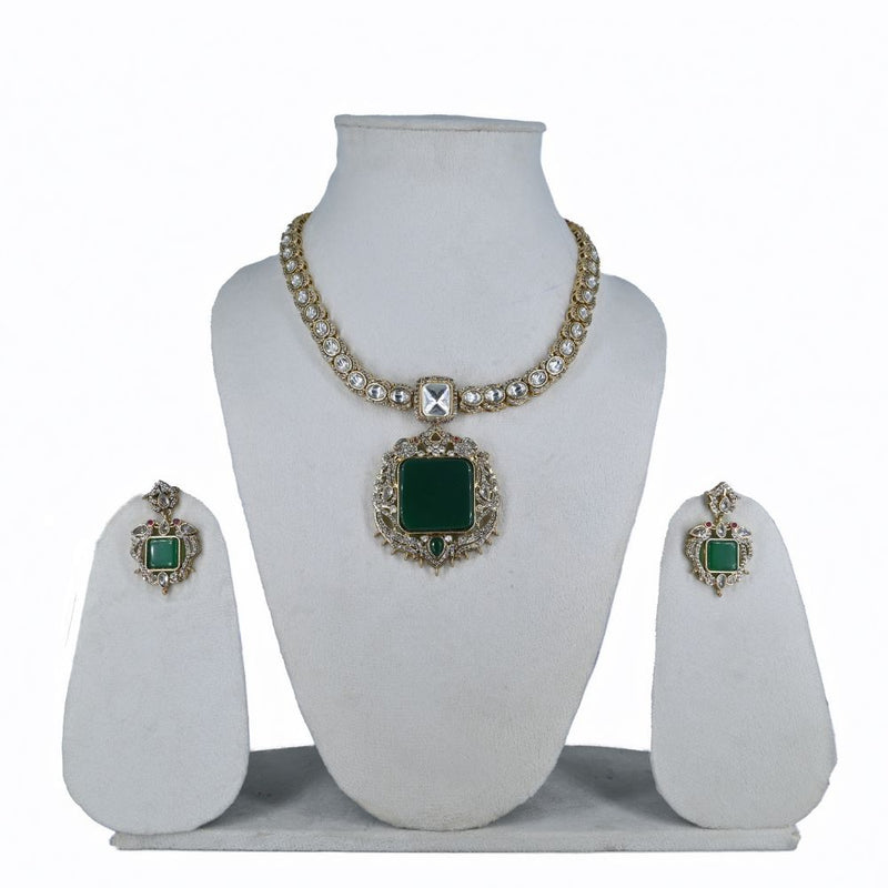 Royal Red Stone & Kundan Imitation Necklace Set - UB Jewellerys 