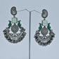 Traditional Oxidized Silver Jhumka Earrings - UB Jewellerys 
