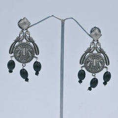 Vintage Coin Drop Oxidized Earrings - UB Jewellerys 