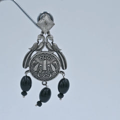Vintage Coin Drop Oxidized Earrings - UB Jewellerys 
