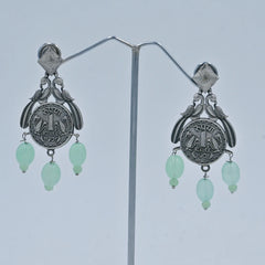 Vintage Coin Drop Oxidized Earrings - UB Jewellerys 