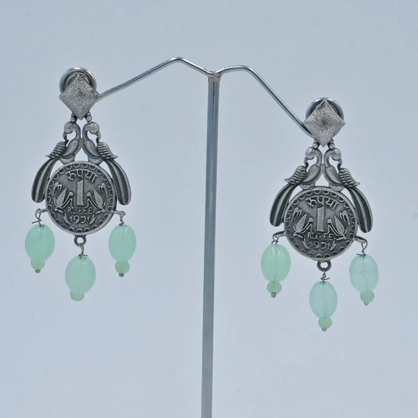 Vintage Coin Drop Oxidized Earrings - UB Jewellerys 